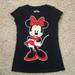 Disney Shirts & Tops | Disney Minnie Mouse Tee, Black With Red Glitter, Size M (7/8) | Color: Black | Size: 7g