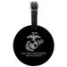 Marines USMC The Few The Proud Black White Officially Licensed Round Leather Luggage Card Suitcase Carry-On ID Tag