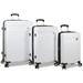 Dejuno Ashford 3-PC Hardside Spinner TSA Combination Lock Luggage Set - White