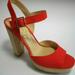 Jessica Simpson Shoes | Jessica Simpson Tangerine Velour High Heel Sandal Shoes | Color: Orange/Tan | Size: Various