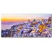 DecorumBY Santorini at Sundown - Unframed Photograph Metal in Blue/Gray/White | 36 H x 84 W x 1.5 D in | Wayfair