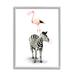 Stupell Industries Zebra Flamingo Safari Animal Stack Pink Bubble Gum XXL Black Framed Giclee Texturized Art By Ziwei Li in Brown | Wayfair