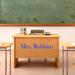 Inbox Zero Personalized Custom Teachers Name Wall Decal Vinyl in Blue | 4.5 H x 15 W in | Wayfair 50DDA1E3F84342C1BEF6731485FE477E