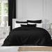 Ebern Designs Brabham Microfiber Coverlet/Bedspread Set Polyester/Polyfill/Microfiber in Black | Queen Coverlet/Bedspread + 2 Queen Shams | Wayfair