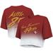 Women's Majestic Threads George Kittle Scarlet/White San Francisco 49ers Dip-Dye Player Name & Number Crop Top