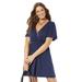 Plus Size Women's Brielle Smocked Waist Cover Up Dress by Swimsuits For All in Midnight (Size 6/8)