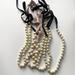 J. Crew Jewelry | J. Crew Pearl/Grosgrain Ribbon Necklaces | Color: Black/White | Size: Os