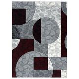 MDA Home Crystal 5'x8' Abstract Transitional Fabric Area Rug in Cream/Gray - MDA Rugs CT0758