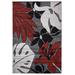 "MDA Home Glamour Floral Gray/Red Polypropylene Area Rug - 3'9"" x 5'9"" - MDA Rugs GM0546"