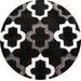 MDA Home Santorini Collection Black/Gray Shag Polyester Area Rug - 7'7'' x 7'7'' - MDA Rugs SA1188