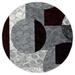 MDA Home Crystal 5' Round Abstract Transitional Fabric Area Rug in Cream/Gray - MDA Rugs CT0755