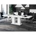 Orren Ellis Saruhan Extendable Pedestal Dining Table Wood in White | 29.5 H in | Wayfair A00B2F1D970C4A6CB9EF9E0BFFC0373F