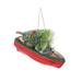 Runabout Boat with Tree Lodge Lake Cabin Glass Christmas Xmas Ornament