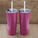 Cambridge Silversmiths Set of 2 -24oz Insulated Straw Tumblers - 24 ounce