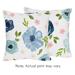 Navy Blue Pink Watercolor Floral 18in Decorative Accent Throw Pillows (Set of 2) - Blush Green Shabby Chic