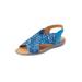 Wide Width Women's The Celestia Sling Sandal by Comfortview in Blue Tie Dye (Size 9 W)