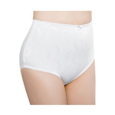 Plus Size Women's 2-Pack Floral Jacquard Shaping Panties by Exquisite Form in White (Size 2XL)