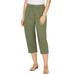 Plus Size Women's Knit Waist Cargo Capri by Catherines in Clover Green (Size 6X)