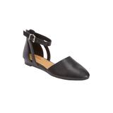 Wide Width Women's The Paris Flat by Comfortview in Black (Size 9 1/2 W)