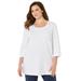 Plus Size Women's Suprema® Feather Together Tee by Catherines in White (Size 1X)