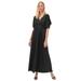 Plus Size Women's Knit Tie-Back Maxi by ellos in Black (Size 14/16)