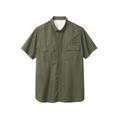 Men's Big & Tall Off-Shore Short-Sleeve Sport Shirt by Boulder Creek® in Olive (Size L)