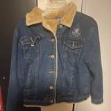 Disney Jackets & Coats | Disney Women’s Eeyore True Blue Denim Jean Faux Fur Jacket Coat Size M | Color: Blue | Size: M