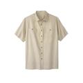 Men's Big & Tall Short-Sleeve Linen Shirt by KingSize in Stone (Size XL)