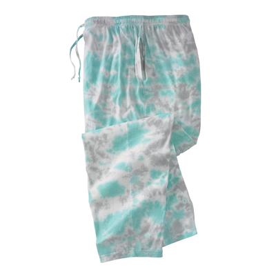 Men's Big & Tall Lightweight Cotton Jersey Pajama Pants by KingSize in Blue Grey Tie Dye (Size 4XL)