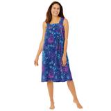 Plus Size Women's Print Sleeveless Square Neck Lounger by Dreams & Co. in Evening Blue Tie Dye (Size M)