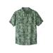 Men's Big & Tall Short-Sleeve Linen Shirt by KingSize in Hunter Aztec (Size 2XL)