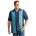 Men's Big & Tall KS Island Printed Rayon Short-Sleeve Shirt by KS Island in Navy Aztec Panel (Size L)