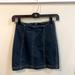 Free People Skirts | Free People Dark Blue Denim Skirt | Size 0 | Color: Blue | Size: 0