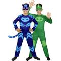 Funidelia | Catboy and Gekko Reversible Costume - PJ Masks for boy Catboy, Owlette, Gekko - Costumes for kids, accessory fancy dress & props for Halloween, carnival & parties - Size 5-6 years - Blue