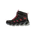 Skechers 400131L BKRD Ankle Boot, Black Synthetic & Textile/Red Trim, 11.5 UK