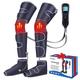 Leg Massager with Air Compression & Heat, 4-In-1 Foot Calf Thigh Knee Massager for Circulation & Pain Relief, 4 Modes 4 Intensities 2 Heat Levels, 10*2 Airbags, Compression Boots for Cramps Edema, RLS