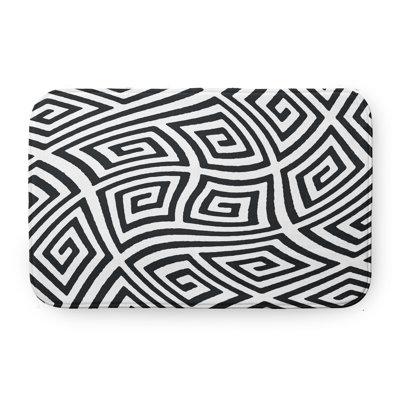 e by design Geometric Pet Feeding Placemat in Black, Size 0.5 H x 24.0 W x 17.0 D in | Wayfair PMRGN9WH1-S