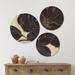 East Urban Home 'Dark Rose Gilded Gold' Floral Wood Wall Art Set Of 3 Circles Wood in Brown | 34 H x 44 W x 1 D in | Wayfair