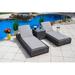 AKOYA Outdoor Essentials Malmo 3 Piece Outdoor Patio Chaise Lounge Set In Gray Wicker/Rattan | 10.5 H x 32.5 W x 81.5 D in | Wayfair M0301-GRAY-LG