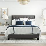 Lark Manor™ Antimony 51.1" Metal Bed Frame Upholstered/Metal in Gray | 51.1 H x 60.6 W x 80.5 D in | Wayfair 4F95FEFA973046CF9C3AB532C150C442