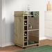 Wade Logan® Dukat 2-Shelf Glass Door Bar Cart w/ Six Wine Cubbies Wood in Brown | 35 H x 21.6 W x 16.3 D in | Wayfair