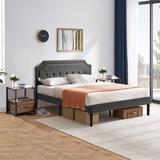 Trent Austin Design® Kempst Bedroom Set Upholstered/Metal in Brown | Queen | Wayfair D72FDC80335943DD9DFA3114E1660EDB