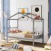 Twin Size Wood House Bed with Storage Space, Gray