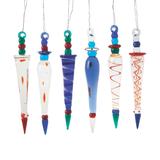 Multicolor Glass Ornaments, Home Decor, 12 Pieces - 4"