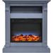 Hanover Drexel 34 In. Electric Fireplace Heater with Multi-Color LED Insert and Slate Blue Mantel - 34 Inch