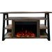 Hanover 32-In. Industrial Chic Electric Fireplace Heater with Deep Log Display and 5 Flame Colors, Walnut - 32 Inch