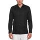 Cubavera Herren Guayabera-Hemd aus 100% Leinen mit Vier Taschen, langärmelig, Knopfleiste (Größe S – 5X Big & Tall) Button-Down-Shirt, Schwarz (Jet Black), 3X-Large