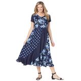 Plus Size Women's Rose Garden Maxi Dress by Woman Within in Navy Pretty Rose (Size 24 W)