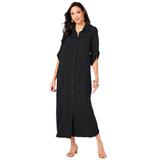 Plus Size Women's Safari Dress by Roaman's in Black (Size 32 W)