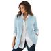 Plus Size Women's Boyfriend Blazer by Roaman's in Pale Blue (Size 36 W) Professional Jacket